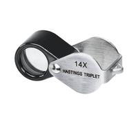 Lupa de Joyería Plegable de Meta, Mini Diseño 14x Aumentos, Lente Triplete de Vidrio óptico con Cuerpo de Acero Inoxidable, Herramienta de Bolsillo para Ojos, Sellos, Relojes, Pasatiempos y Gemas