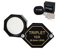 Lupa de Joyería Plegable de Metal para Joyería, 10X Lupa para Diamantes, Joyas, Monedas, Sellos