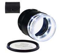Lupa de Joyero 10X, Lupa Iluminada de 25MM con Lupa de Ojo Enfocada Led para Gemas, óPtica Textil, Bordado