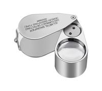 Lupa de Joyero 40 X con Estructura Metálica, Plegable, con Iluminación LED/UV, para Gemas y Joyas.