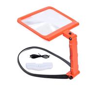 Lupa de lectura con luz LED de 48 ledes, lupa de lectura iluminada con manos libres, lupa de cuello colgante para personas mayores, lupa iluminada