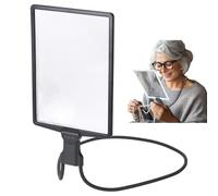 Lupa de lectura, lupa de lectura con luz para personas mayores, 3 aumentos, lupa de cuello manos libres con 50 LED tipo C, carga rápida, gran cristal de lectura de 25 x 18 cm, para colgar, para