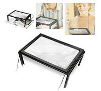 Lupa de Lectura, Lupa de Lectura de Página Completa A4 3x Lupa de Lectura, Lupa de Página Completa A4 Ultradelgada Plegable con Lupa de 3 Pliegues 4 Luces LED para Libros Mapas Joyería