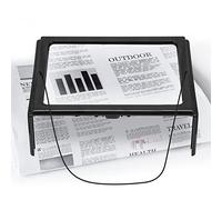 Lupa de Lectura, Lupa de página A4 Rectangular Manos Libres, Lupa 3X con lámpara de Escritorio Ligera para Coser, Punto de Cruz, inspección, reparación, Manualidades Small Gift