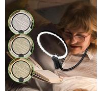 Lupa de Lectura para Libros con Luz, Lupa Manos Libres para Personas Mayores, Lupa Recargable por USB, con Cuello de Cisne Flexible, Ayuda a la Lectura para Personas Mayores, para Libros