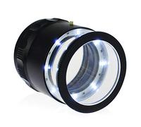 Lupa de lupa de joyero iluminada de 10 aumentos con escala de retícula intercambiable, luz LED, campo de visión de 25 mm, para joyería, gemas, monedas, herramienta de hobby (1 tabla de escala de vidrio)