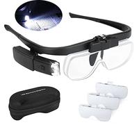 Lupa de luz LED con 2 lupas para Lectura, Trabajo de precisión relojero discapacitativo portátil USB Recargable Intercambiable