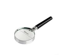 Lupa de mano 5X con lentes de vidrio óptico de 60 mm y 90 mm, lupa compacta de marco de metal para lectura, inspección y trabajo de detalle, B (60 mm)