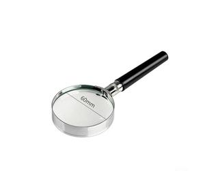 Lupa de mano 5X con lentes de vidrio óptico de 60 mm y 90 mm, lupa compacta de marco de metal para lectura, inspección y trabajo de detalle, B (60 mm)