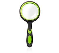 Lupa de Mano 70mm,10x Portátil Lupas Inastillable Lente de Aumento Antideslizante Espejo de Aument con Mango de Goma para Personas Mayores Niños Lectura Manualidades Libros Insectos Inspección