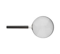 Lupa de mano con lente de vidrio óptico 5X, mango de marco de metal, diseño ligero para leer, inspección de joyas, trabajo de detalle (100 mm)