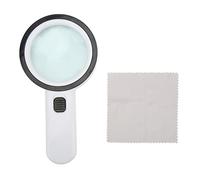 Lupa de Mano con Lente de Vidrio Óptico de 8cm, Aumento 30X, 12 Luces LED, Diseño Portátil y Resistente - Alta Definición, Iluminación Brillante para Observación Detallada