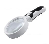 Lupa de mano con luz LED 20X con lente de 90 mm para leer monedas, inspección de joyas, color blanco