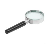 Lupa de mano con marco de metal con lente de vidrio 5X y área de visualización de 50 mm para leer libros, periódicos y tareas de inspección