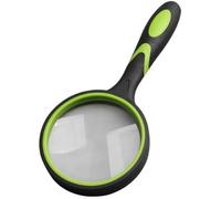 Lupa de mano de 50 mm, 10X, inastillable, para personas mayores y niños, lente de aumento de cristal real con mango de goma antideslizante para leer pasatiempos y ciencia