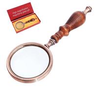 Lupa de Mano Decorativa Antigua 10X con Mango de Madera para Estudiantes Personas Mayores Que leen lupas Vintage