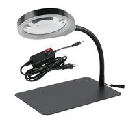 Lupa de Mesa de Lupa de 10X 8X con lámpara de iluminador de luz de Anillo Ajustable de 48 LED(8X)