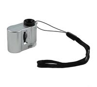 Lupa de microscopio LED de mano de 60x con función UV, perfecta para la inspección detallada de objetos pequeños, diseño ligero y compacto (plata)