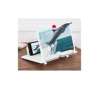 Lupa de pantalla para smartphone, lupa 3D, soporte plegable, pantalla grande HD de 12 pulgadas (blanco)
