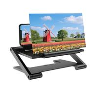 Lupa de pantalla para teléfono - Reduce la fatiga visual, amplía la vista, plegable, negro, estilo portátil, pantalla de 12 pulgadas + soporte de 20,5 cm de longitud, token de lente HD | para mobi