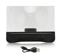 Lupa de Pantalla, Proyector de Pantalla Portátil ABS Ampliador de Aumento de Teléfono Soporte de Soporte de Altavoz Dual para Ampliador de Video de Película para Oficina en Casa