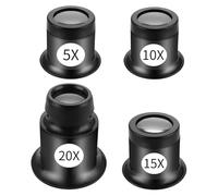 Lupa de Relojero - Lupa Portátil 4 en 1 para Joyería, Herramientas de Reparación de Relojes, Ideal para Trabajo Preciso en Textil, Óptica, Circuitos y Monedas, Blanco - Lupas de Aumento 5X,10x,15x,20x