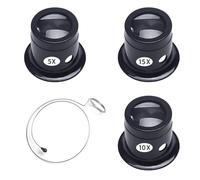Lupa de Relojero y Joyero 5X, 10X, 15X con Soporte de Alambre - Monocular para Relojes, Joyas y Monedas