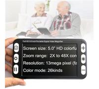 Lupa de vídeo digital portátil for personas con discapacidad visual, pantalla LCD de 5,0 pulgadas, zoom 2X-48X, 26 modos de color, for ayuda de baja visión for la degeneración macular