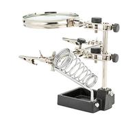 Lupa de vidrio ajustable para soldar a mano, base de hierro, soporte de mano con diadema ligera para leer y usar para personas mayores, soporte para gafas para los ojos