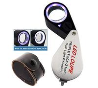 Lupa Del Triplete De Joyero Con Aumento 20x - 6 LED, Luz UV 21mm Para Gemas, Joyería, Monedas, Sellos, Etc.