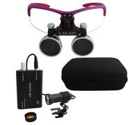 Lupa Dental 3.5X, Lupa Binocular, Lupa Portátil, Lupas Dentales con Luz LED, Distancia De Trabajo: 320 Mm-420 Mm, para Odontología, Joyería Y Aficiones. Purple2