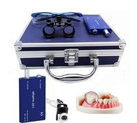 Lupa Dental De 2,5X/3,5X, Lupa De Montaje En La Cabeza con Luz Led Desmontable De 5W, Distancia Interpupilar Ajustable | áNgulo De La LáMpara, para OdontologíA, JoyeríA Y Aficiones,Blue-3.5X