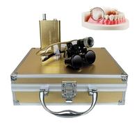 Lupa Dental De 2,5X/3,5X, Lupa De Montaje En La Cabeza con Luz Led Desmontable De 5W, Distancia Interpupilar Ajustable | áNgulo De La LáMpara, para OdontologíA, JoyeríA Y Aficiones,Gold-2.5X