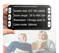 Lupa digital de video portátil móvil de mano Ayuda de lectura electrónica de 5.0 pulgadas con múltiples modos de color, con lente dual cerca lejana de 13 MP for personas con discapacidad visual