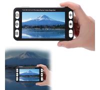 Lupa electrónica de video digital, ayuda de lectura portátil, 800 x 480 W/soporte plegable, 26 modos de color para personas con discapacidad visual, degeneración macular baja visión, negro