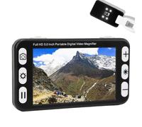 Lupa Electrónica Portátil de 5 Pulgadas, Modos de Color Múltiples de 2X a 48X Función de Reproducción de Almacenamiento Lupa Digital, Ayuda de Lectura de Doble Uso para Personas