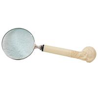Lupa esqueleto calavera cristal de aumento estilo antiguo blanco
