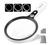 Lupa grande con 37 luces LED, 10 x 20 x 45 aumentos, lupa iluminada de mano con 3 modos de luz para personas mayores leer, inspección, monedas, explorar trabajos cercanos