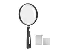 Lupa irrompible de 110 mm/130 mm con 2 veces y 1,5 veces de potencia y mango antideslizante a medida para adultos mayores, lectura, pasatiempos, naturaleza, lupa ergonómica