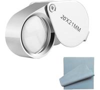 Lupa Joyero 20x de Bolsillo - Aumento de Cristal 21 mm Para Joyería, Antigüedades, Botánica y Relojería - Lente Ocular Profesional