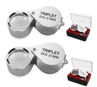 Lupa Joyero, 30x Lupa de Bolsillo, Lupa Relojera, Lupa Botánica, Lupa Joyero Profesional, Lupa de Bolsillo de Gran Aumento Portatil para Piedras Preciosas, Diamantes, Plantas, Insectos, 30x21mm (2PCS)