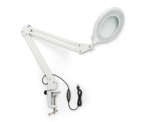 Lupa LED con luz de trabajo de 1000 lúmenes: lente de cristal de 105 mm y 3 dioptrías, brazo giratorio, color de luz ajustable, abrazadera de mesa. Ideal para trabajos de precisión.