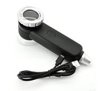 Lupa LED de 30X con luz UV, múltiples modos de iluminación, recargable, 2500 mAh, herramientas integradas para hacer joyas, inspección de clasificación antigua, viajes, negro