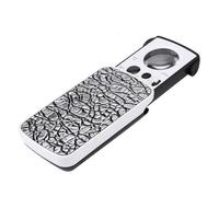 Lupa LED de bolsillo de 30 x 60 x 90 x con funda deslizante para sellos de joyas, monedas, tasación antigua y tareas de lectura