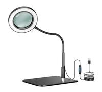 Lupa LED de escritorio con cuello flexible y brillo ajustable para tareas de reparación de lectura, lupa de pintura en miniatura