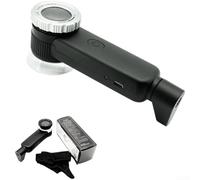 Lupa LED, lupa de joyería de mano 30X con luz blanca y UV, herramientas integradas y batería recargable para evaluación de antigüedades