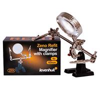 Lupa Levenhuk Zeno Refit ZF9 con Pedestal de Metal, Soporte para Trabajar con Manos Libres y Ampliación de 4X para Realizar Soldaduras, Arreglo de Piezas, Reparación y Pintura de Objetos Pequeños