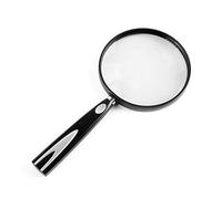 Lupa liviana 4X, lupa elevadora con mango de vidrio resistente a los arañazos, para niños, personas mayores, degeneración macular, mapas de pasatiempos, negro