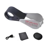 Lupa Lupa Mano 10x/20x/30x Con Claro LED Para Sellos Joyería Inspección Monedas Y Sellos