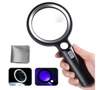 Lupa Luz Avec 30 lumières LED, 30X 45X 60X Lupa Grossissante Avec Lumière 2 Modes D'éclairage, Loupe Eclairante pour Lecture, Bijoux, Seniors, Malvoyant, Observation et Travaux Manuels